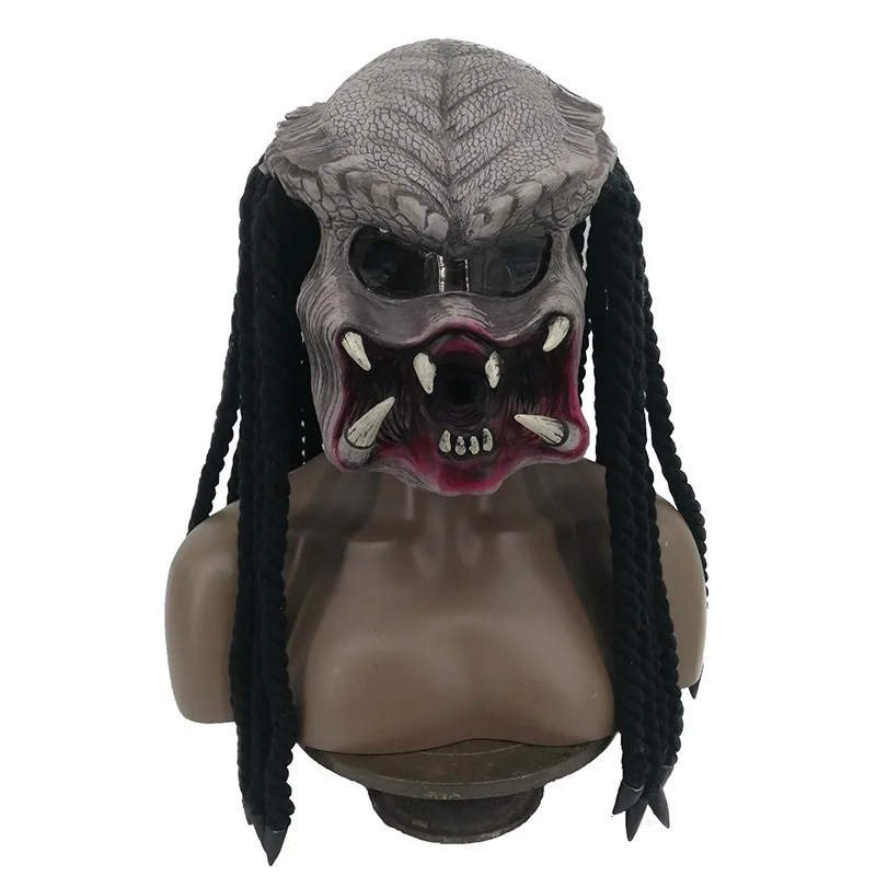 

Halloween Cosplay Prop Alien vs. Predator Mask Polyester Weaving Braids Horrific Monster Latex Headgear Costume Party