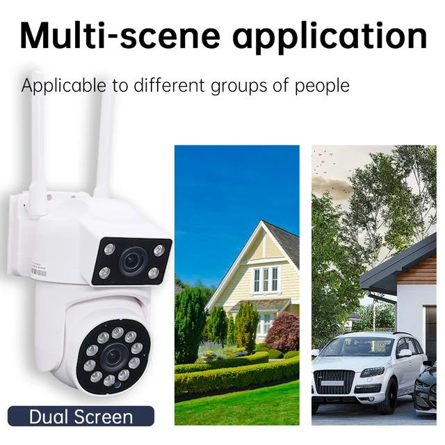 8MP 4K Dual Lens with Dual Screen PTZ Wifi Camera Ai Human Detect Auto Tracking Wireless Outdoor Surveillance Camera 390EYES App 6