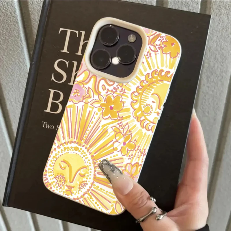 Charming Sun Face Pattern Soft Phone Case – Durable & Stylish Cover