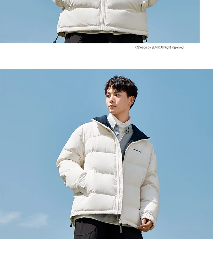 Down Jacket Winter New Three-Proof Top Contrasted Color Versatile Genderless Texture Jacket