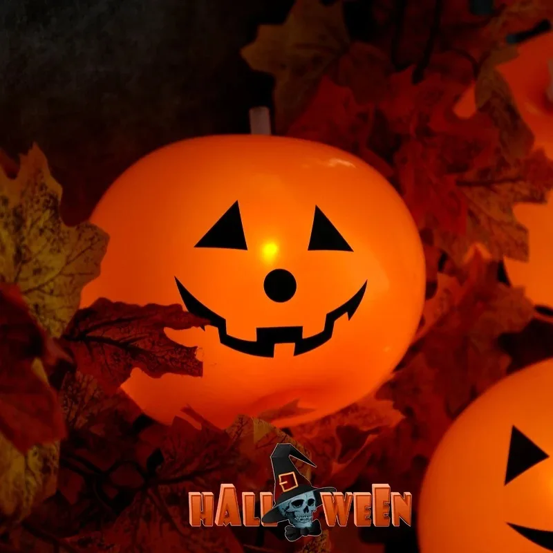 Description Picture 5 of item1/10PCS Halloween Glowing Latex Balloons 10inch Pumpkin LED Lights Trick Or Treat Kids Gifts Halloween Party Decoration Supplies