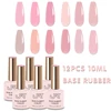 Jr 36 Colors 10ml 12pcs Rubber Bottom Paint No Need Color Gel With Transparent & Textured Finish 1