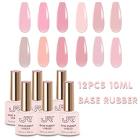 Jr 36 Colors 10ml 12pcs Rubber Bottom Paint No Need Color Gel With Transparent & Textured Finish 1