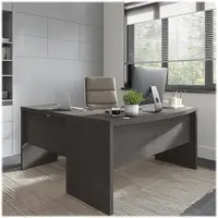 Echo L Shaped Bow Front Office Desk in Charcoal Maple, Modern Computer Table for Home or Professional Wo 2