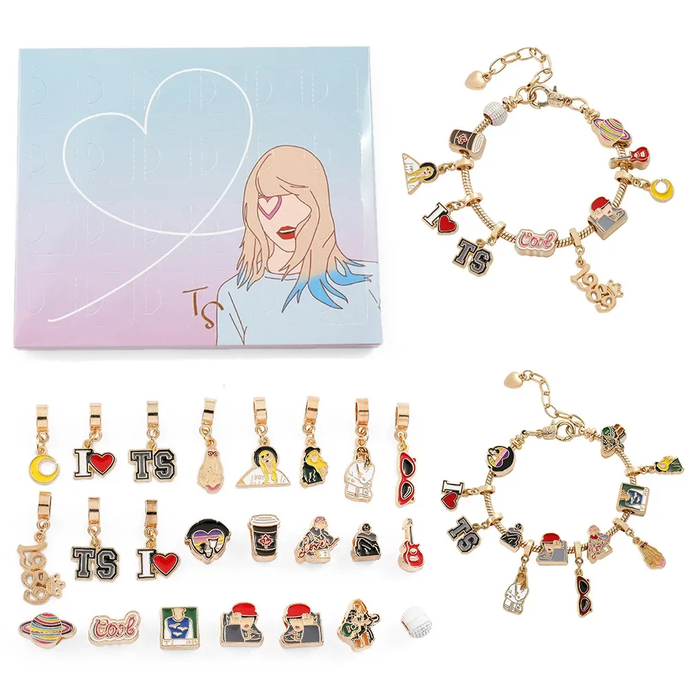 

Taylor Swift Bracelet Ornaments Christmas Advent Calendar Jewelry Gift Blind Box 2024 Christmas Blind Box 24 Days Surprise Gift