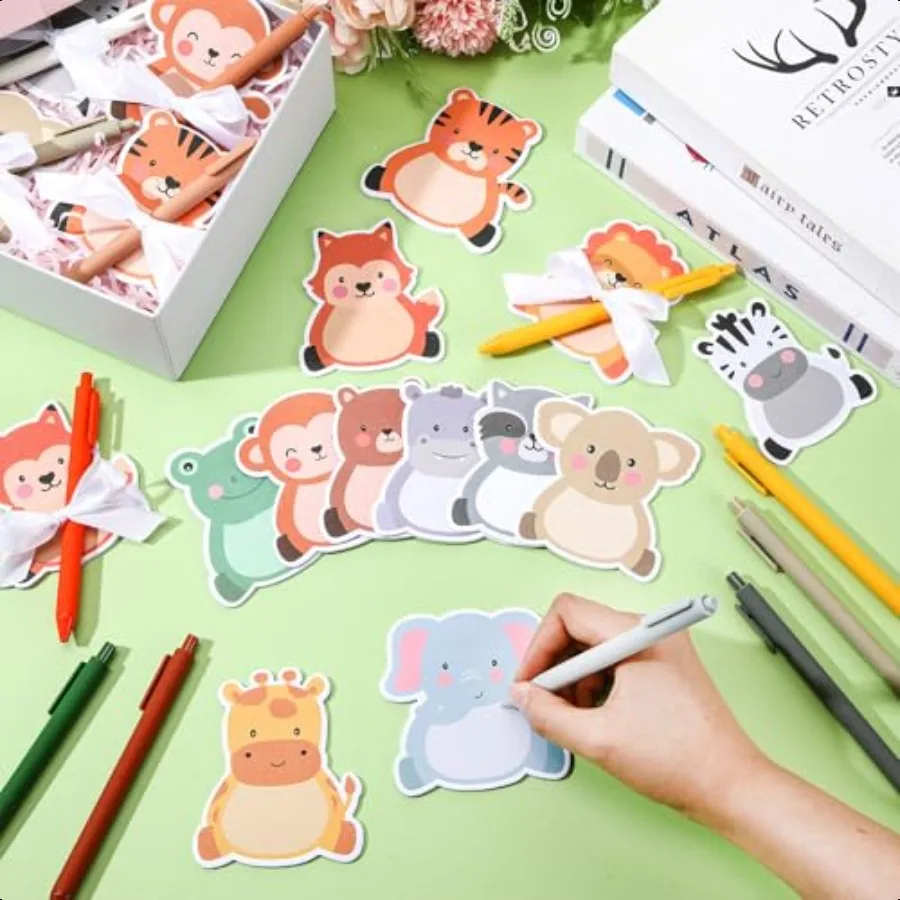 Woodland Animals Sticky Notes and Pens Set