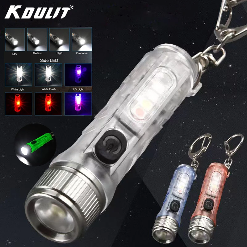 Mini Led Portable Flashlight Keychain Rechargeable Keychain