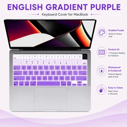 Silicone Keyboard Cover for US Layout MacBook Air and Pro (Gradient  Purple)