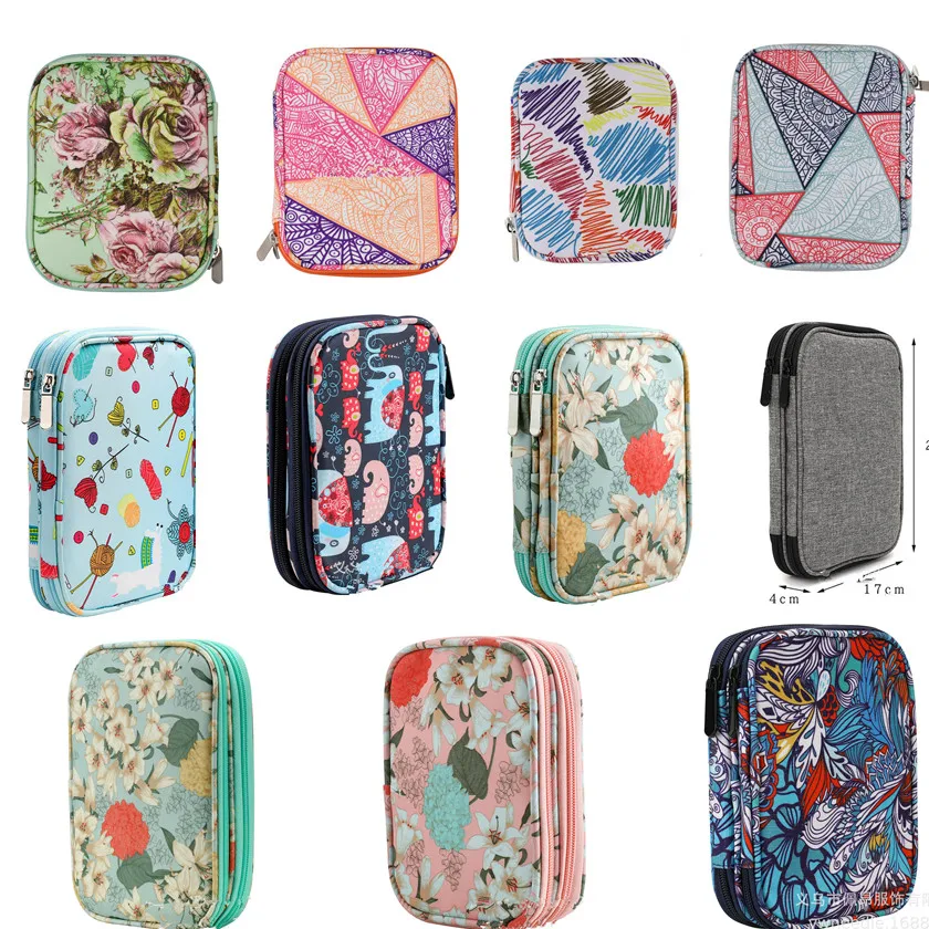 Nylon 600dOxford Knitting Crochet Tools Case Without Hooks And Accessories Knitting Tool Storage Empty Bag Organizer
