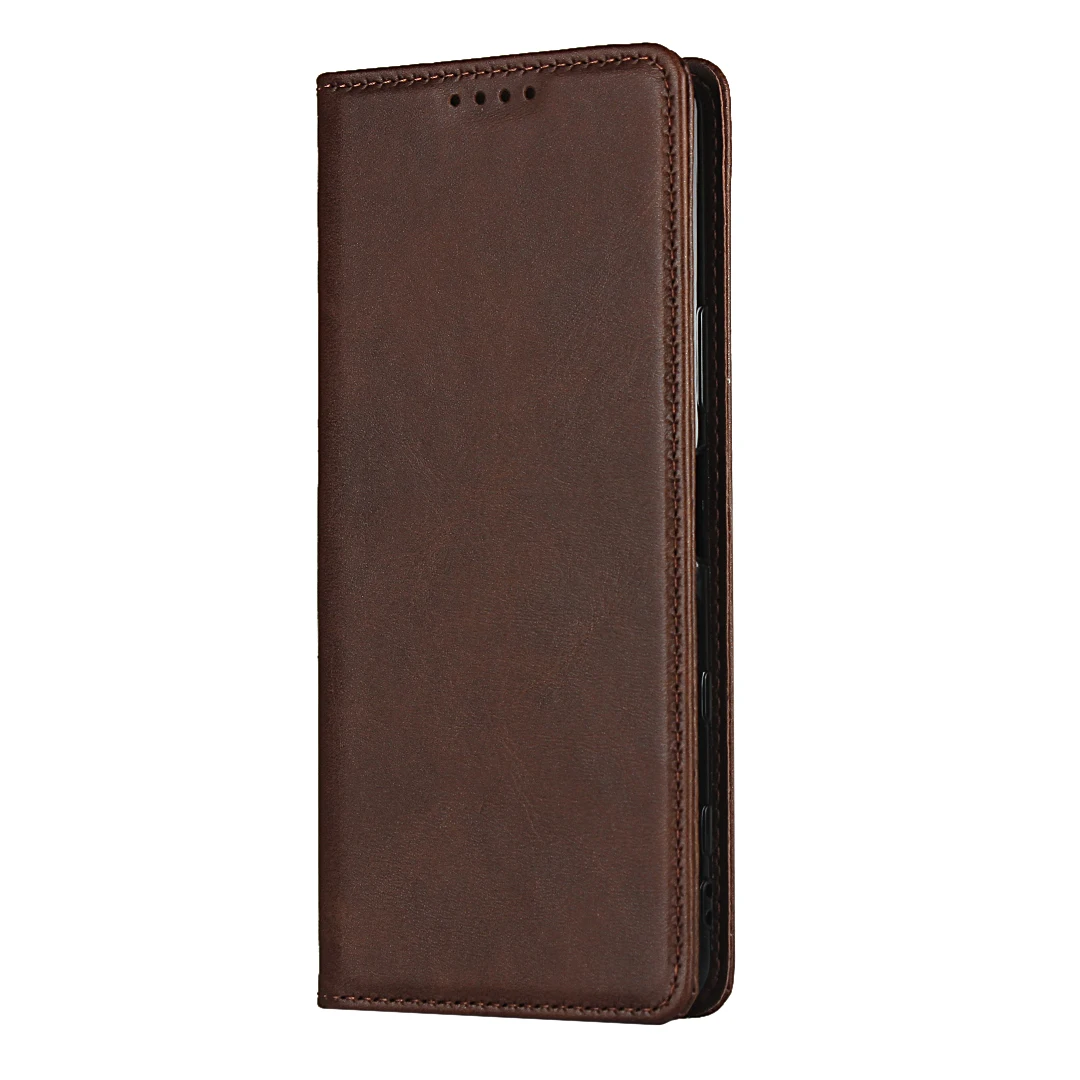 Luxurious Leather Flip Phone Case with Card Holder and Magnetic Closure