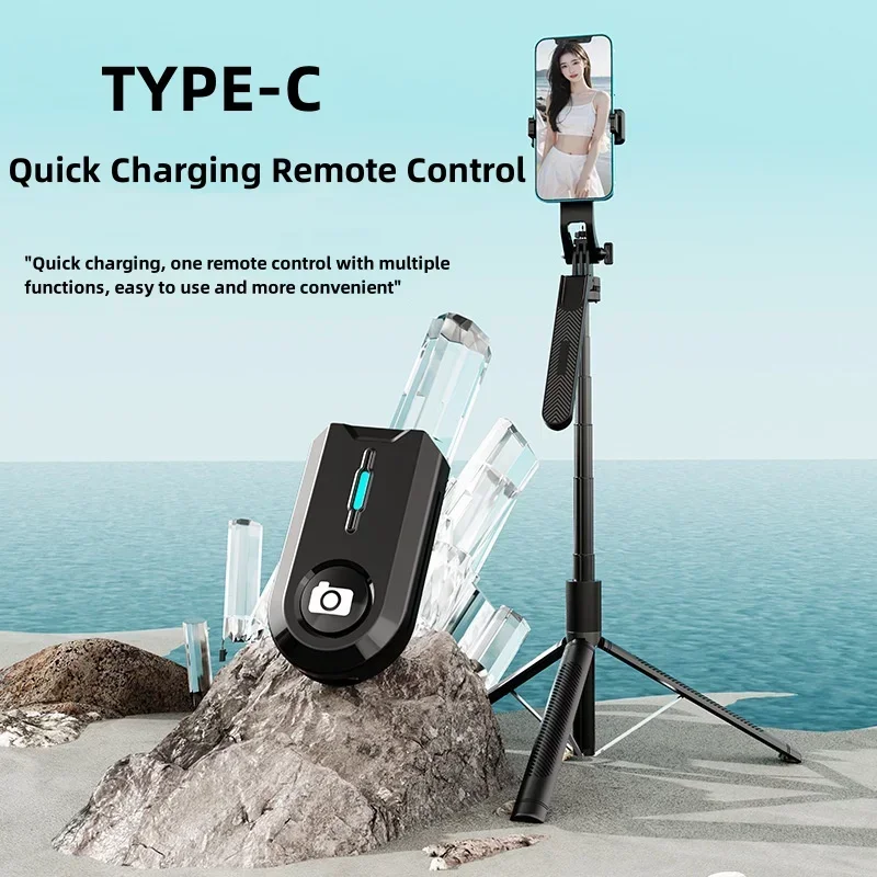 1.76m Wireless Selfie Stick Tripod 360&deg; Rotating Adjustable, Anti-Shake, All-in-One Phone Holder for Photography & Video