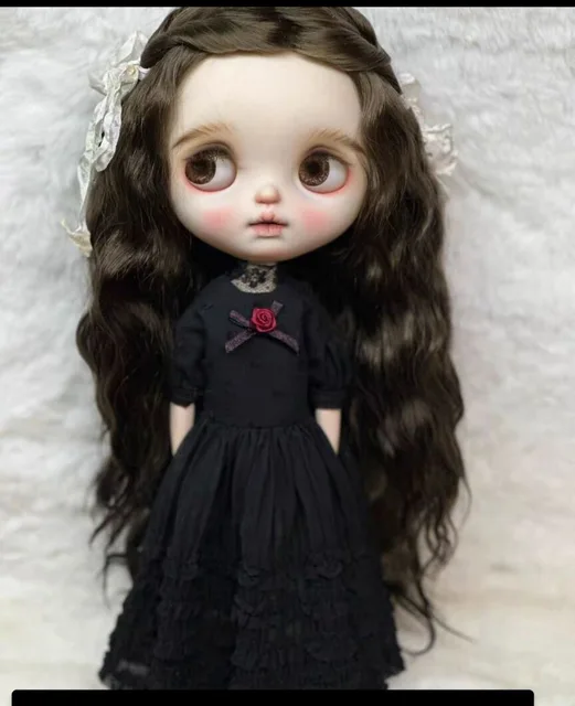 プチブライスサイズ♥ゴシック風ドレス＆髪飾り2点セット820→390