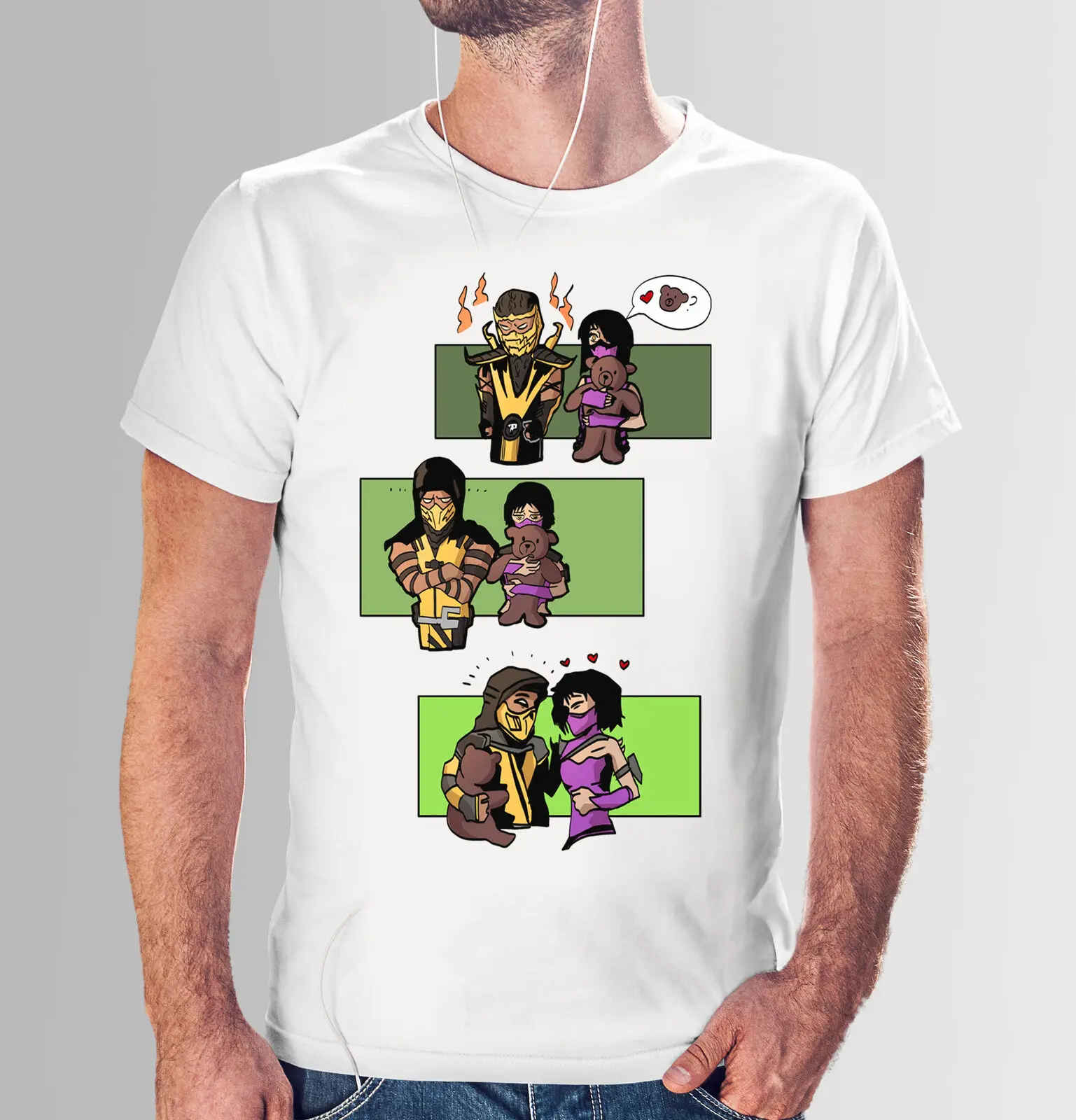 Mileena Loves Teddy Bears Funny Scorpion Game T-Shirt Bianca Sub-Zero Liu Kang
