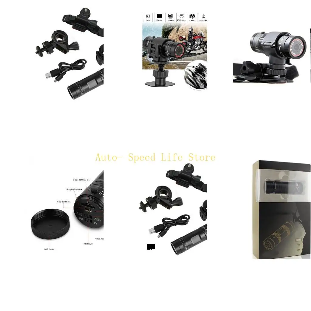 02DA 자전거 스포츠 카메라 1080P 미니 스포츠 카메라, 총 카메라 미니 캠코..