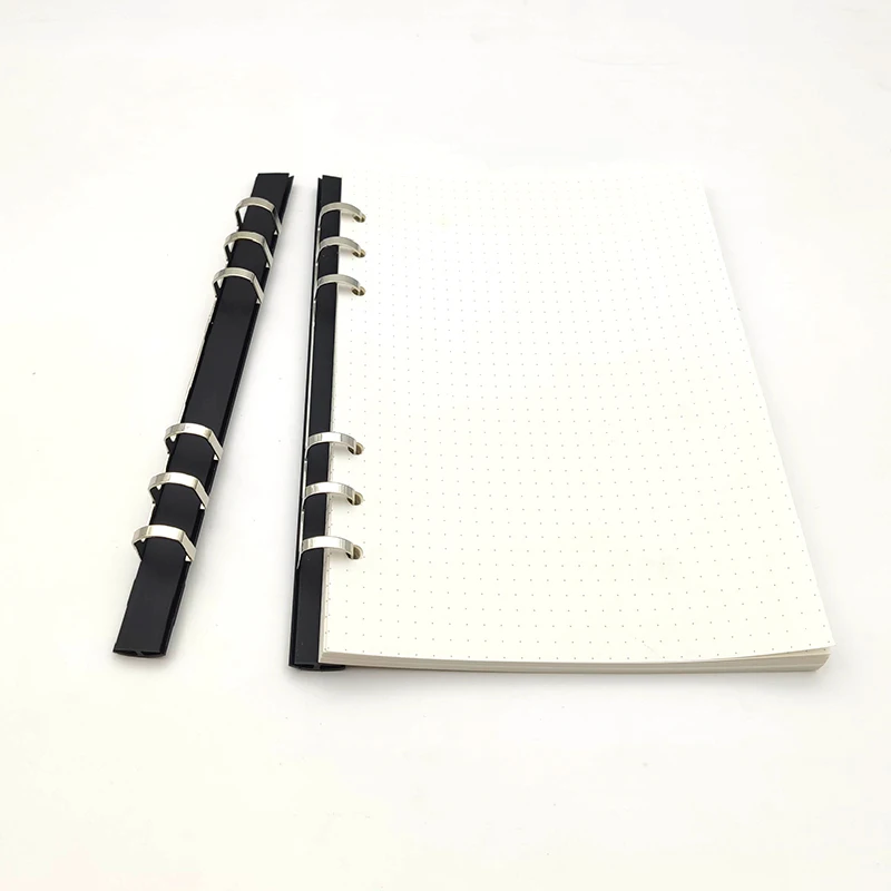 A5 Metal Binding Clips 6 Rings Spiral Binder with Black Slider Loose-leaf 20 Holes Notebook File Folder Steel Clip Accessory