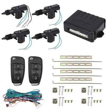 Telecomando universale 12V per chiusura centralizzata auto a 4 porte con 2 telecomandi a tre pulsanti e chiave grezza
