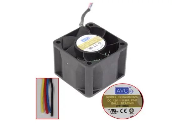 4-проводной вентилятор для охлаждения сервера AVC DB04028B12S P141 DC 12 В 0.96A 40x40x28 мм |