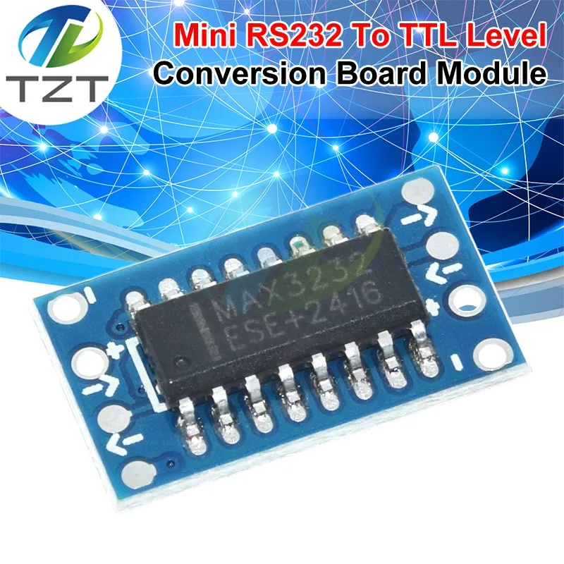 10 teile/los mini RS232 MAX3232 Ebenen zu TTL ebene konverter bord TZT serielle konverter bord Dropshipping