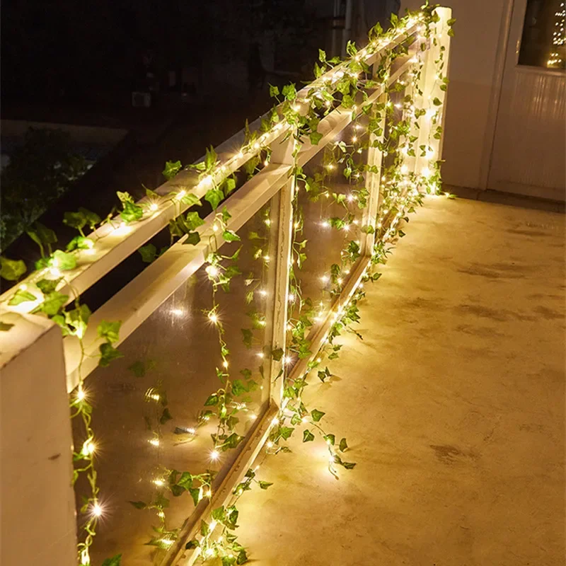 Green Leaf String Light Ivy Leaf Fairy Lights for Bedroom Party Festival Wedding Birthday Christmas Valentine's Day Decor