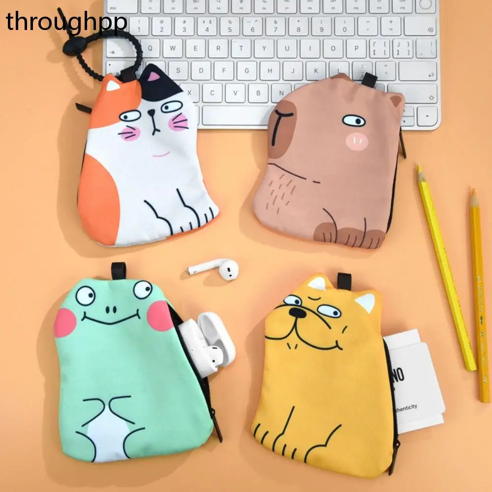 

Portable Capybara Makeup Bag Trendy Single Layer Cosmetic Organizer Coin Bag