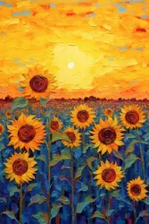 Sunflower Starry Sky Art Canvas: Modern Home Decor Wall Art Masterpiece - 50cmx70cm Frameless (5)