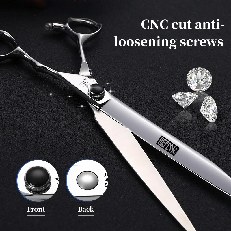 8.0 inch JP440C Sword-shaped Wide Blade Cutting Straight Scissors Shears For Pet Dog Grooming