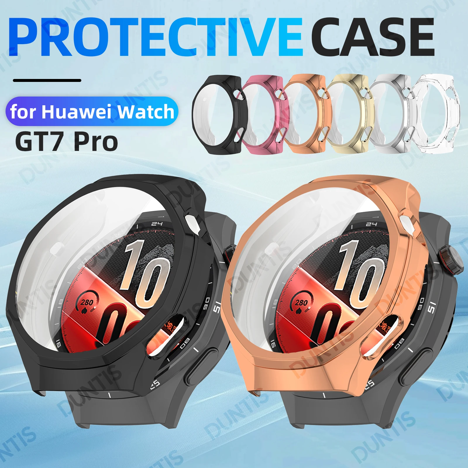 Enhanced Protective Screen Case for Huawei Watch GT7 Pro - TPU All-Around Soft Bumper Cover