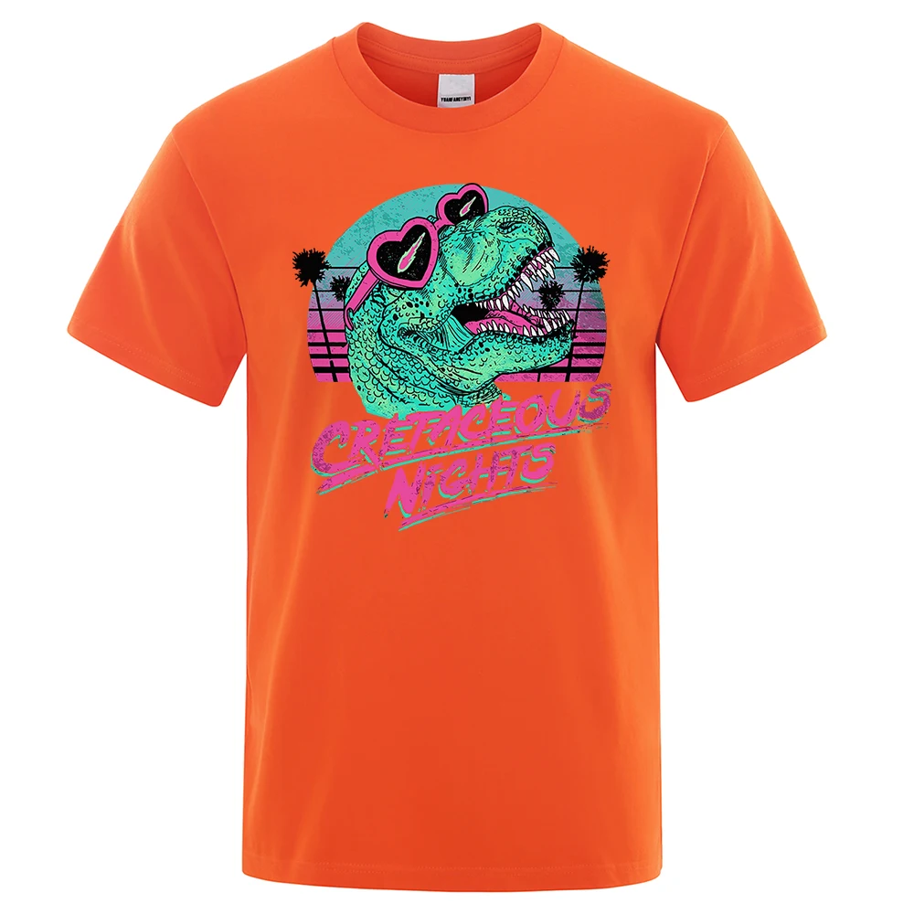 Crétacé nuits lunettes de soleil dinosaure Cool hommes t-shirts en vrac été t-shirt rue t-shirt vêtements coton de haute qualité_voghion.com