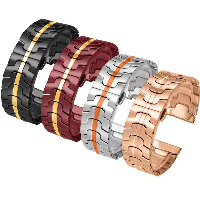 Premium Stainless Steel Watch Band - Elegant Metal Replacement Bracelet