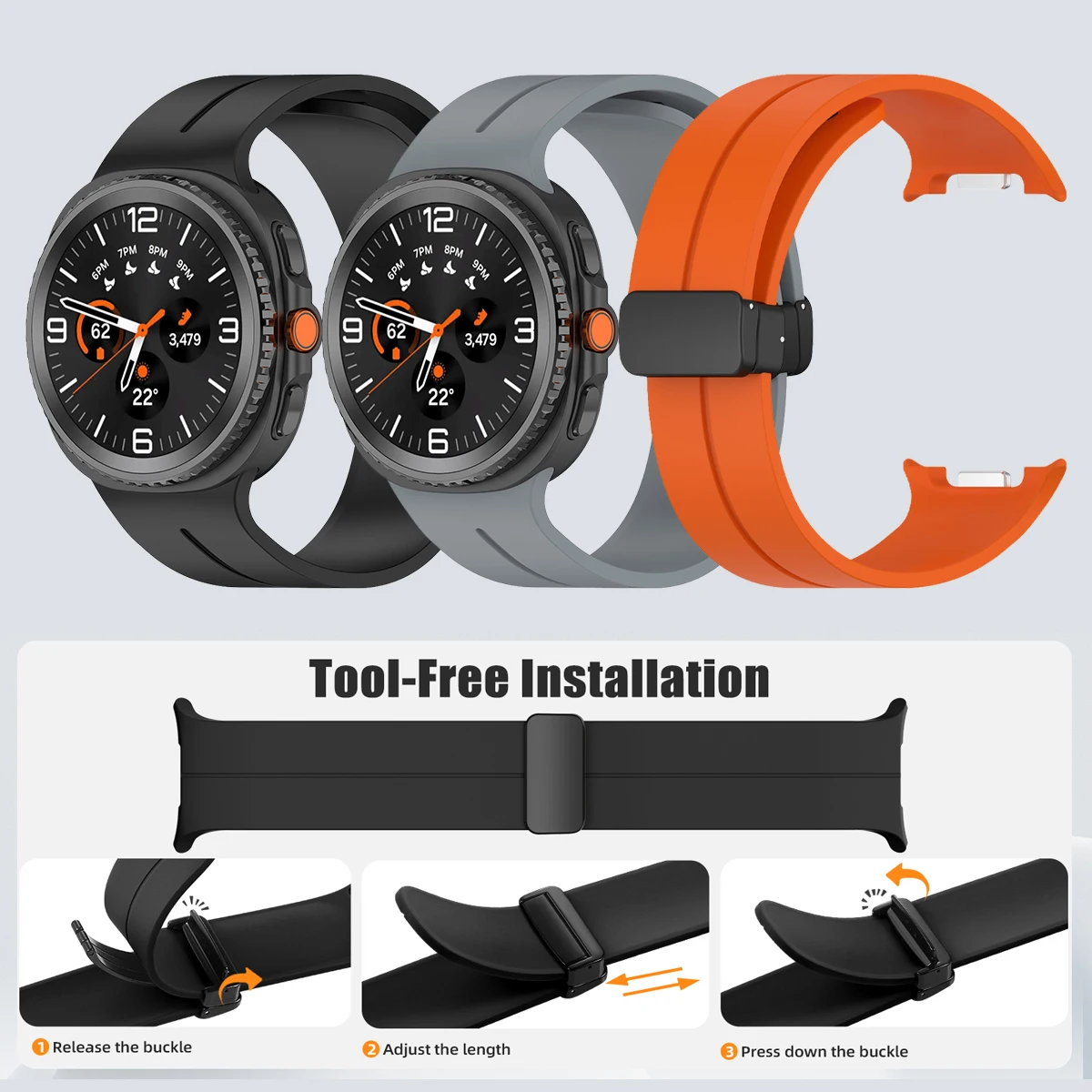 Magnetic Silicone Bracelet Wristband Replacement