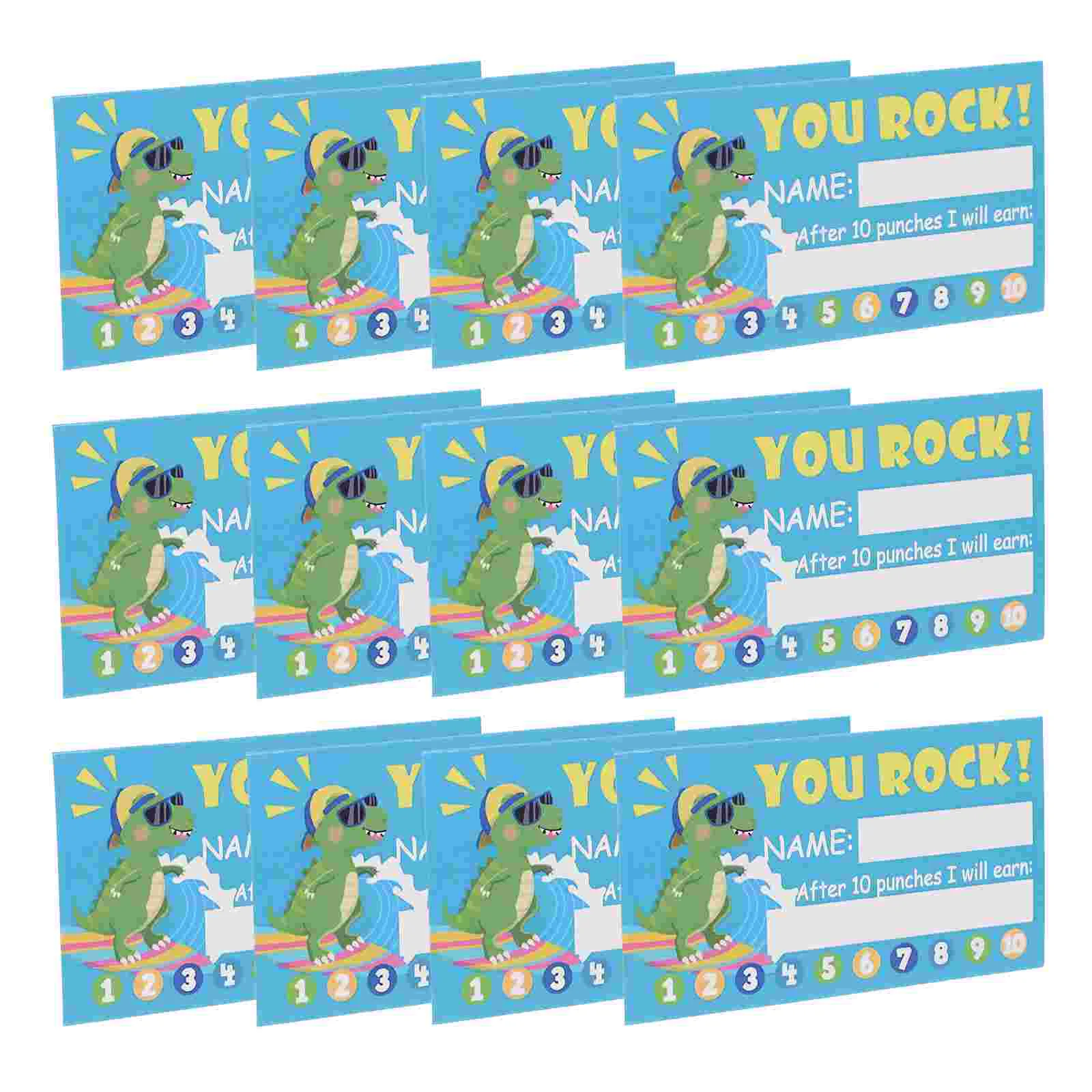 

250 Pcs Children's Punch Cards Paper Portable Multifunction Teaching Prop Student