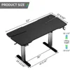 Gaming Standing Desk, Electric Height Adjustable Desks, 63x28 Inch Desks with Mecha LED Panel, Ergonomic Computer Desk 4
