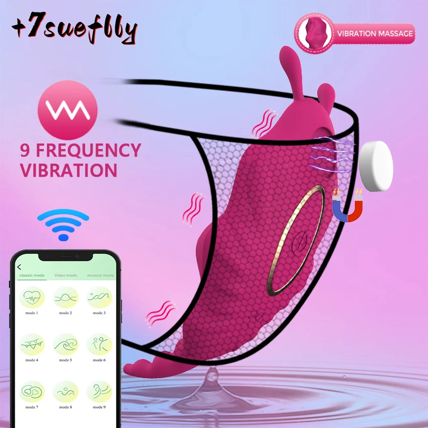 Wearable Panty Vibrator Strong Magnetic Clip App Remote Control Butterfly Clitoral Vibrating Clitoris Stimulator Adult Sex Toys