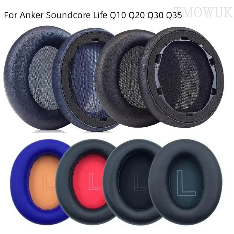 Replacement Earmuff Cushion For Anker Soundcore Life Q10 Q20 Q30 Q35 Headphones Leather High-Density Noise Cancelling Foam