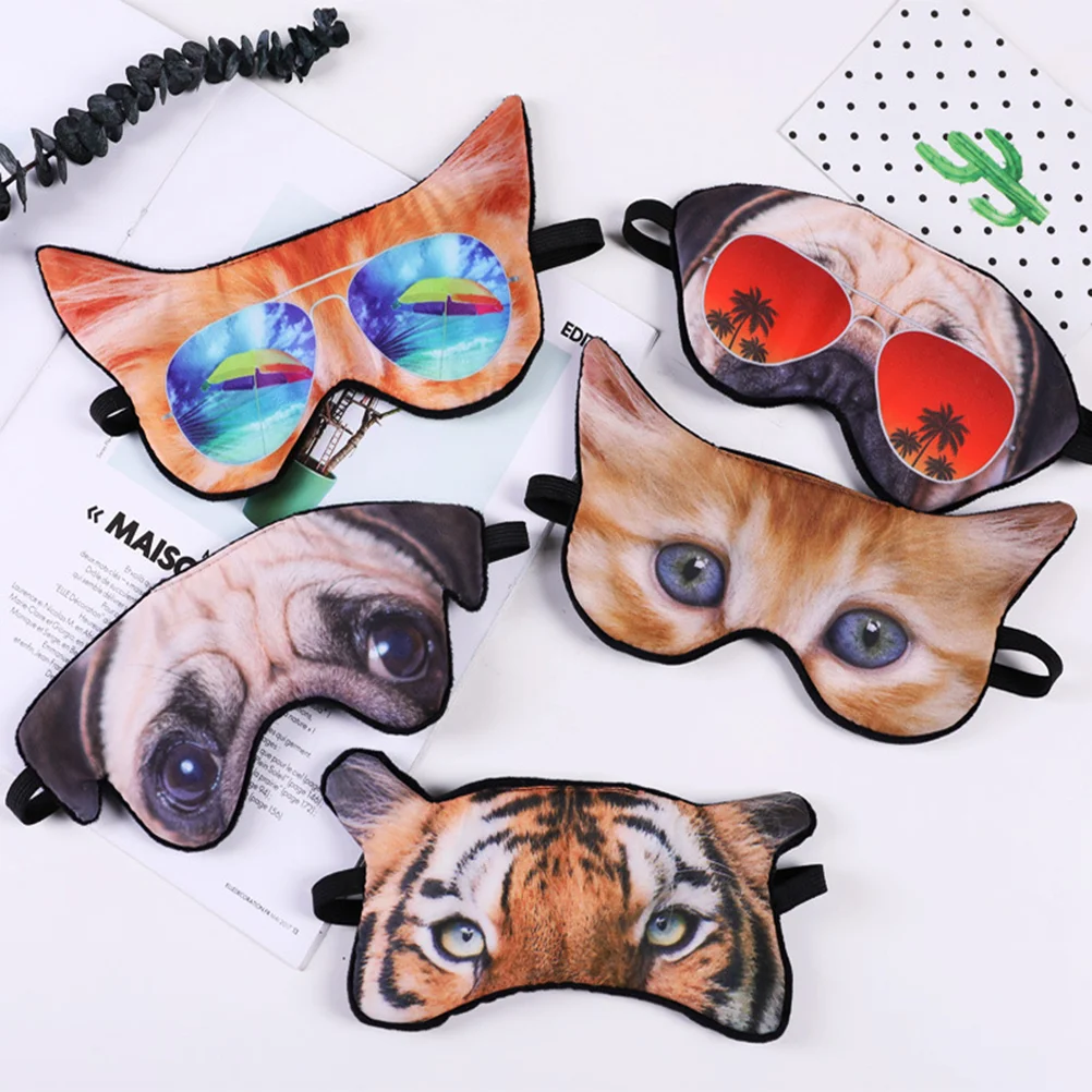 3D Dog Pattern Eye Mask Funny Shade Nap Cover Blindfold Sleeping Mask Eyepatch Sleep Goggles (Pug) 5
