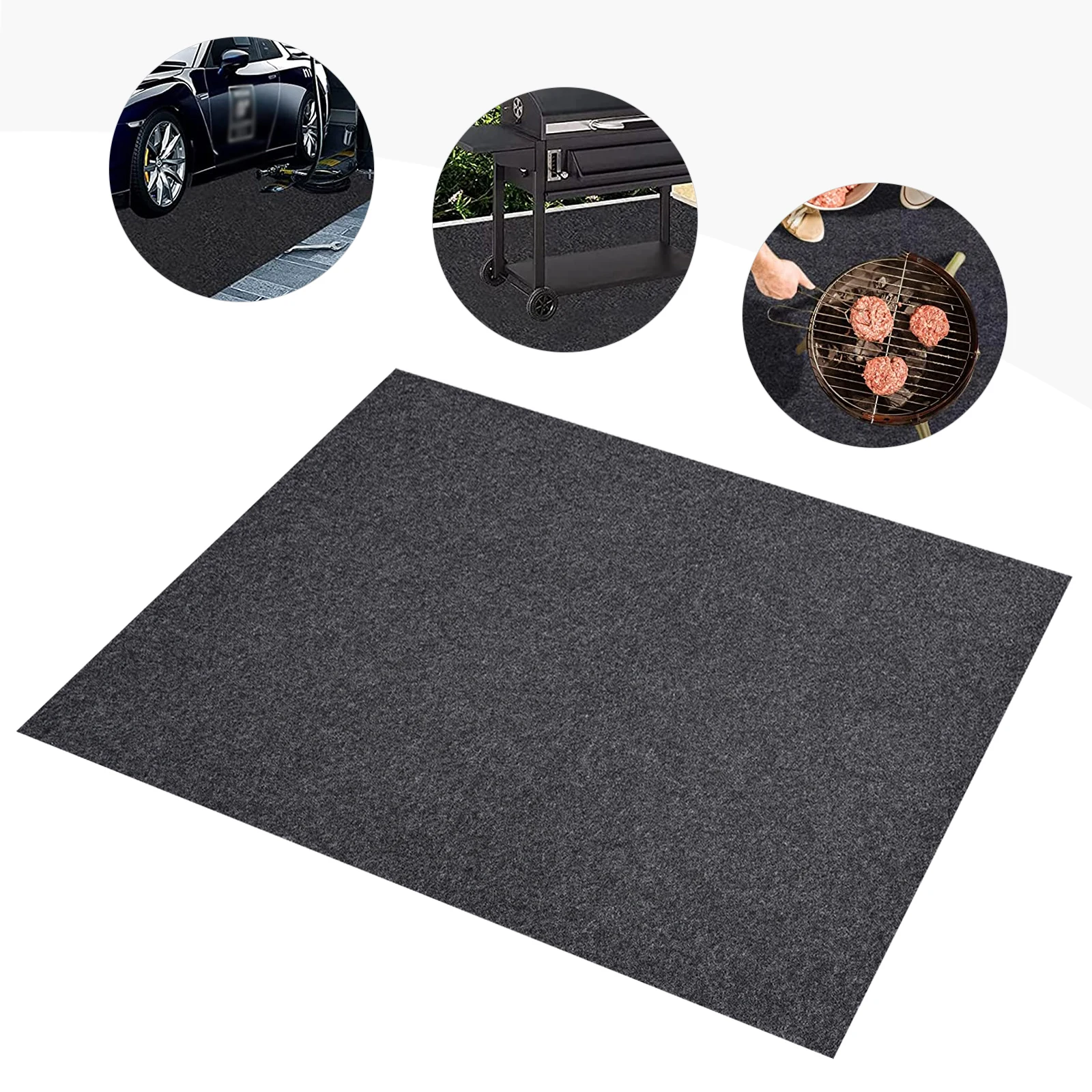 188*183cm Hot Tub Mat Thick Felt Pads with Waterproof PVC Backing Non Slip Protective Flooring for Gym Equipment Treadmill