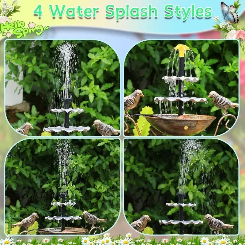 Triple split solar fountain direct drive water pump for garden courtyard outdoor decoration bird bath solar fountain pumps solar fountain solar fountain pump water fountain solar water pump