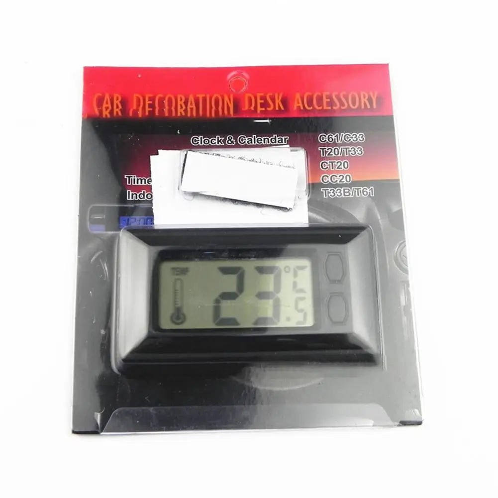 Car Voltmeter Thermometer Car Clock Thermometer Practical Car Electronic Thermometer Ultra-thin Large-screen Lcd Display Interior Digital Thermometer Auto Electronic Accessory