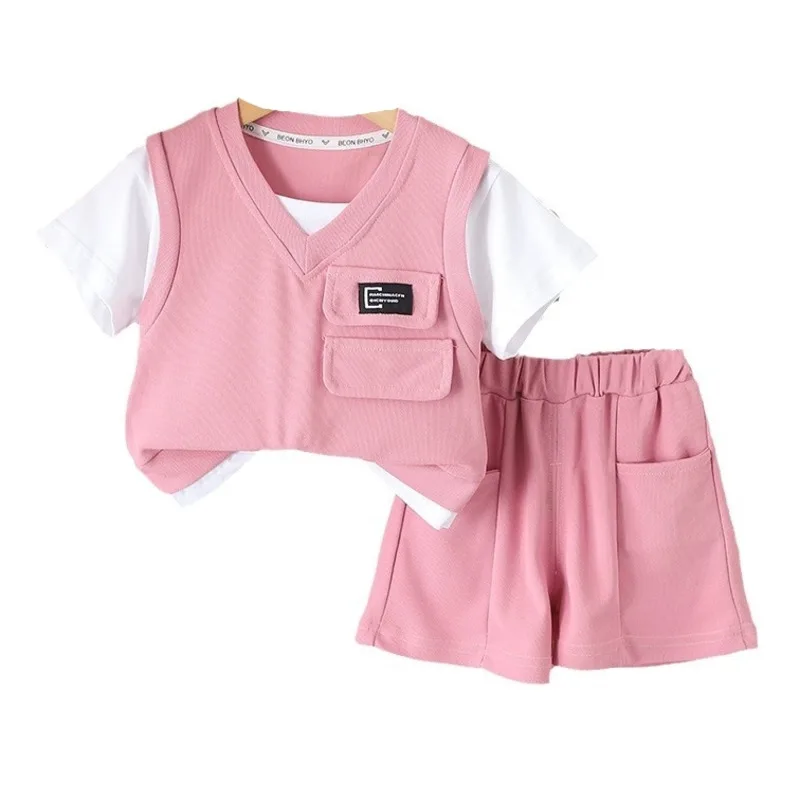 New Summer Baby Clothes Suit Children Girls Casual T-Shirt Shorts 2Pcs/Sets Kids Boys Clothing Toddler Costume Infant Tracksuits