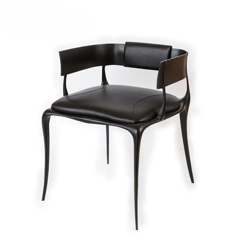 

Customized Modern Luxury Pure Copper Metal Short Strap Armrest Dining Chair Quality Luxury Restaurant Hotel