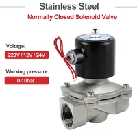1/2 "3/4" 1 "1-1/4" 2 "ปกติปิดวาล์วSolenoidน้ํา 380V 110V 220V 12V 24V 2 สายสแตนเลสSolenoidวาล์ว 1