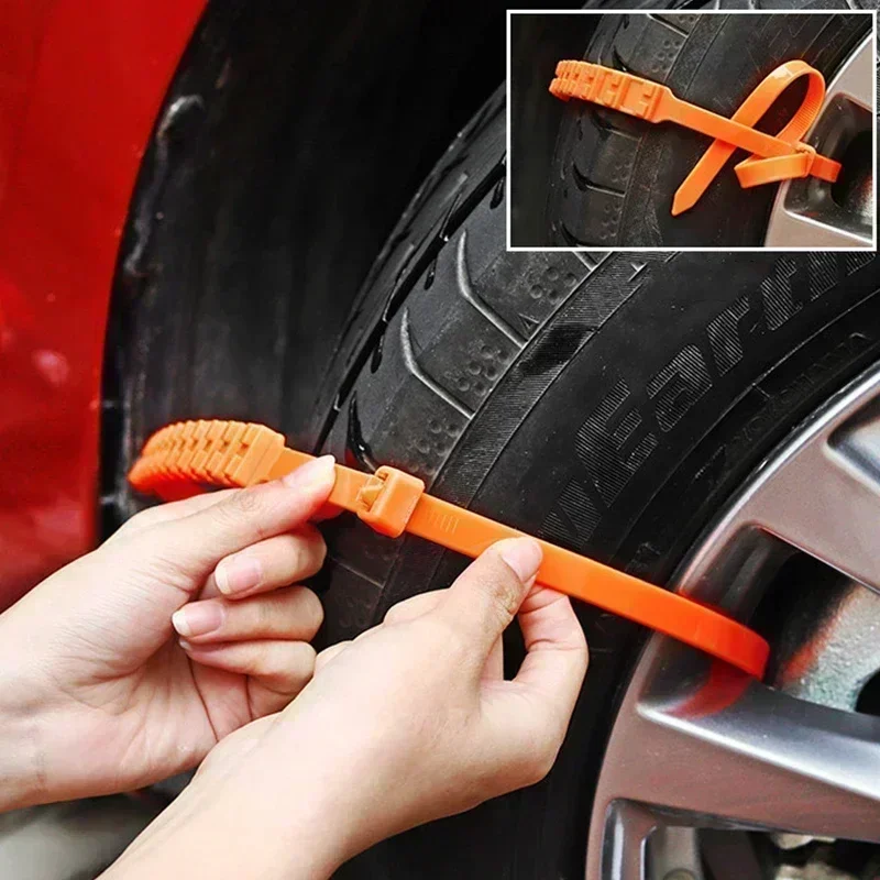 Universal Car Snow Chains Portable Winter Tyres Wheels Snow Chains Non-Slip Cable Tie Reusable Anti-skid Wheel Nylon Tire
