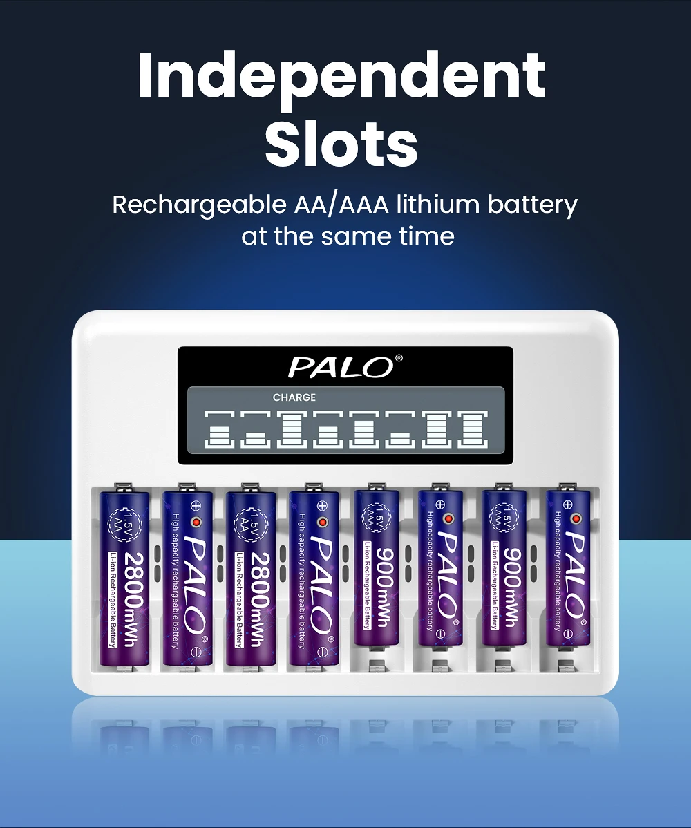 Bateria recarregável Li-ion com carregador, 1.5 V,
