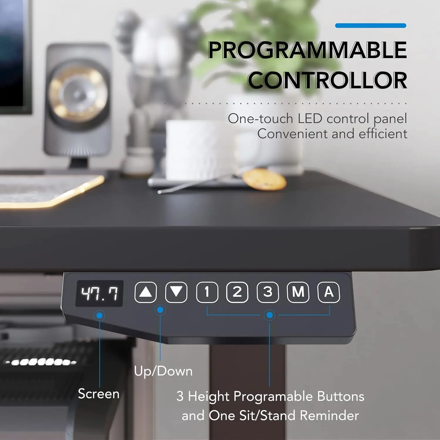 3 Stages Dual Motor Electric Standing Desk Whole Piece Desk Board Height Adjustable Electric Stand Up Sit Stand