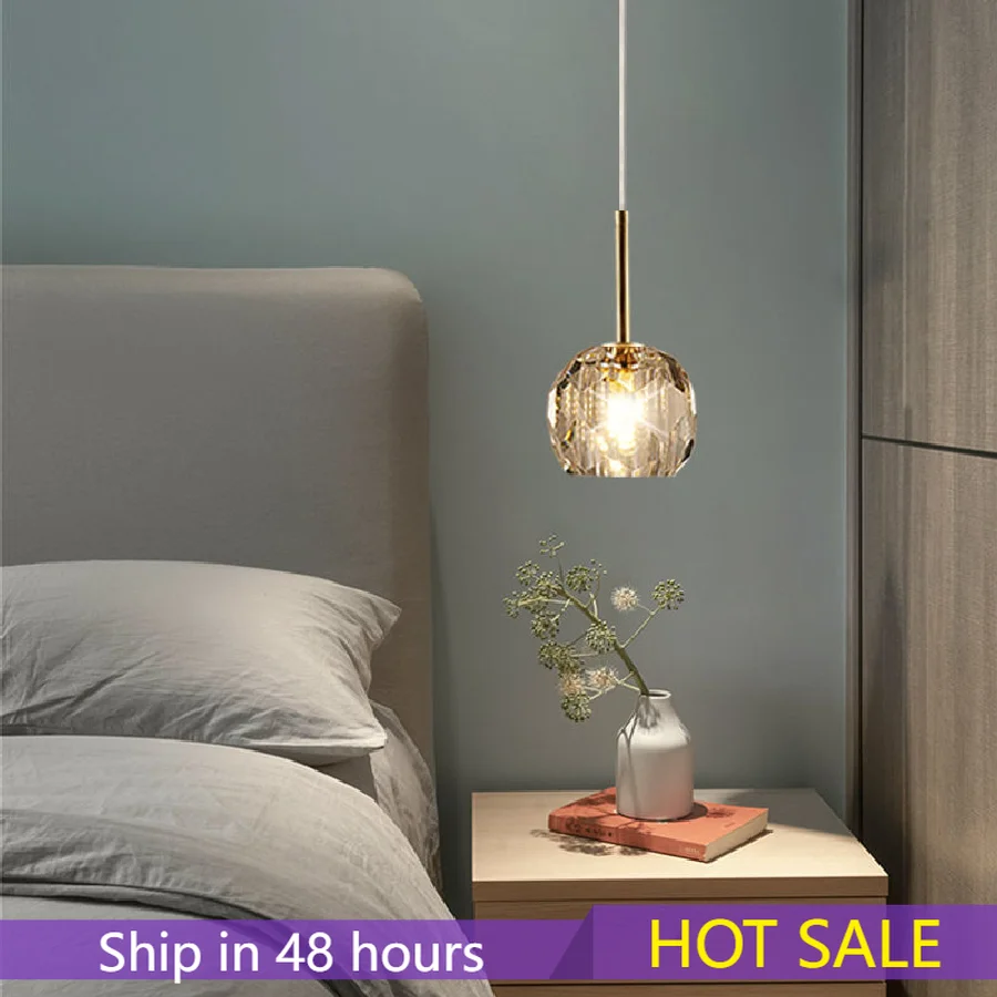 

LED Nordic Modern Small Chandelier G9 AC90-260V Bedroom Bedside Chandelier Dining Room Living Room Bar Creative Crystal Light