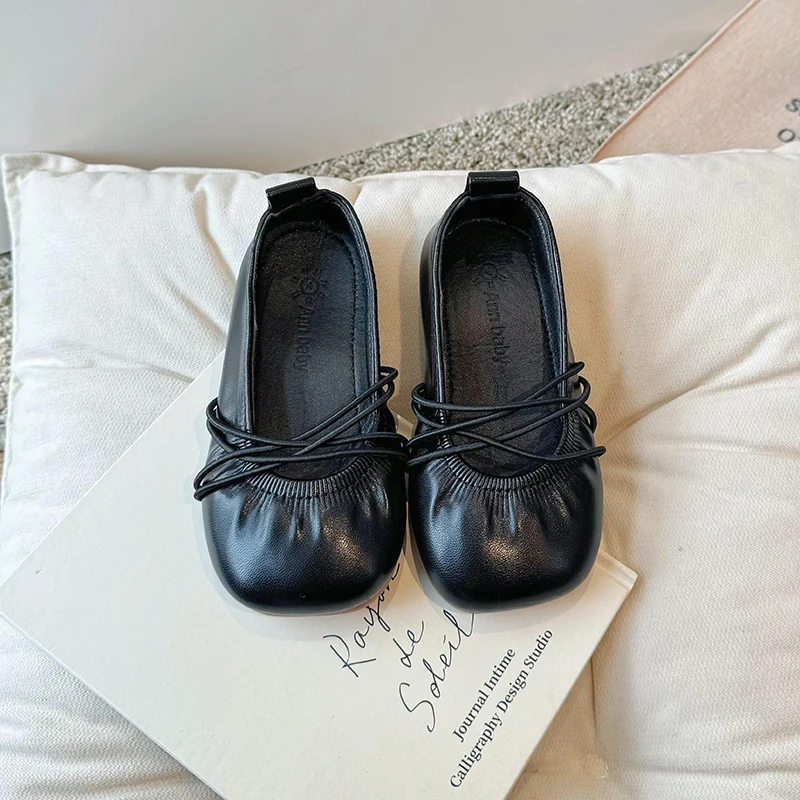 Baby Girl Shoes Fashion Solid Color Casual Mary Janes Soft Flats Children Kids Leather Shoes Comfortable Toddler Slip-on Loafers