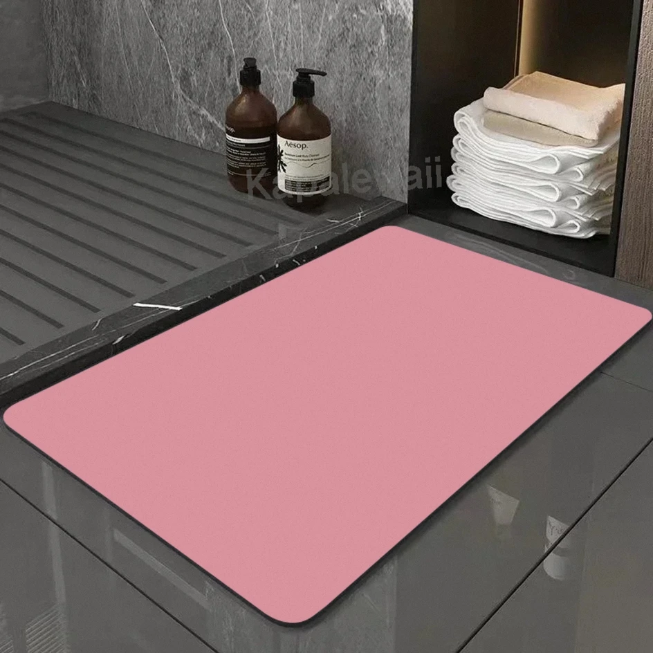 

Pure Color Bathroom Anti-slip Mat Diatom Mud Absorbent Pad Nordic Style Toilet Floor Mat Soft Diatomite Bathroom Toilet Carpet