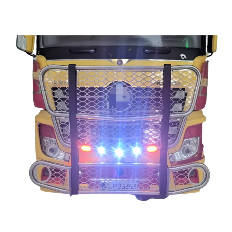 LED Front Bumper Light for Tamiya 1/14 RC Truck Benz Actros 56348 3363 Collision Barrier Cattle Fence Lamp Tractor DIY Parts 2