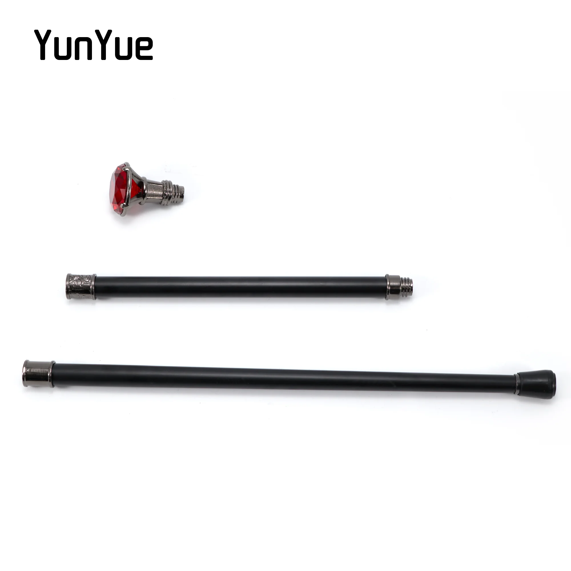 Red Diamond Type Silver Walking Cane Gentleman Elegant Fashion Decorative Walking Stick Women Vintage Cosplay Crosier Knob Cane