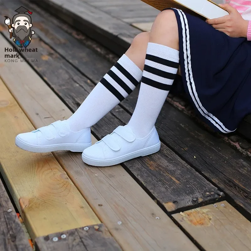 Boys Canvas Shoes Kindergarten Schools White Shoes Children Student White Cloth Shoes Girls Shoelaces Velcro Neutral Solid Color - 3